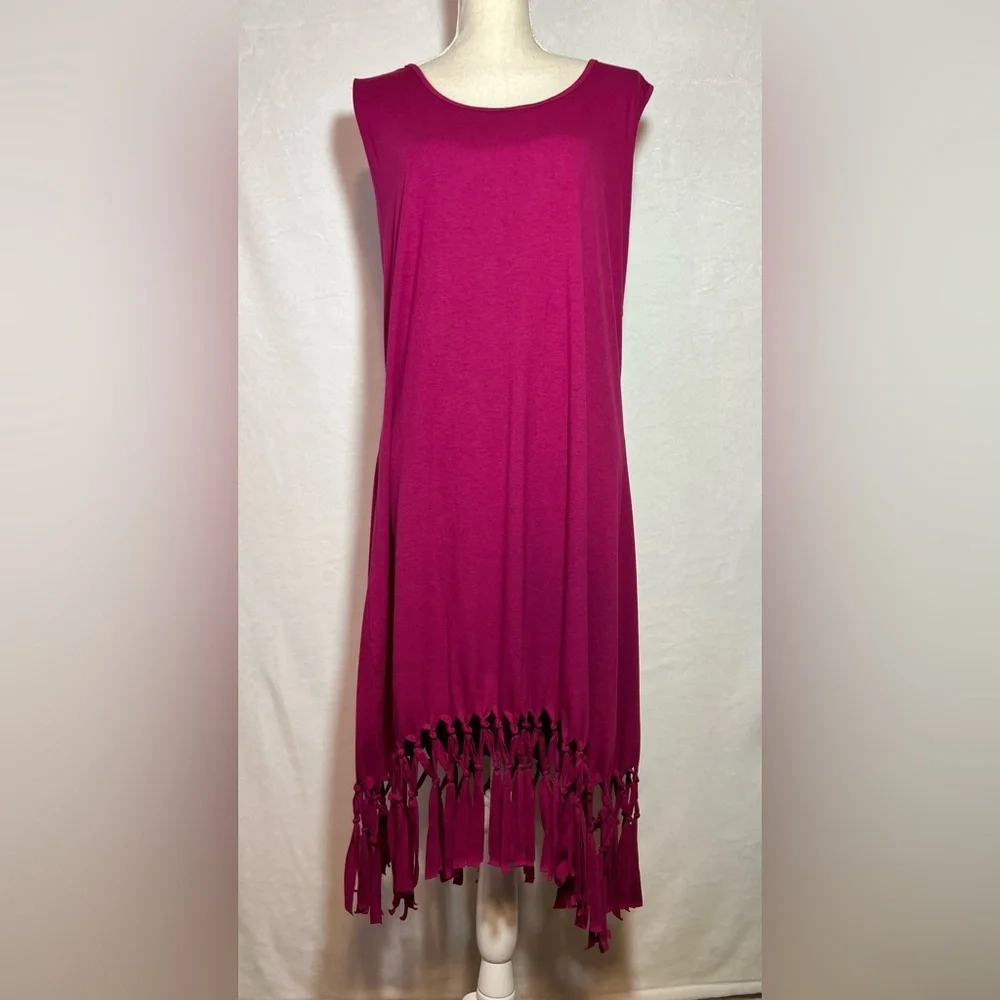 Pinziko NWOT Swimsuit Coverup Women’s Size 3XL Pink Fringe Hem - Picture 8 of 8